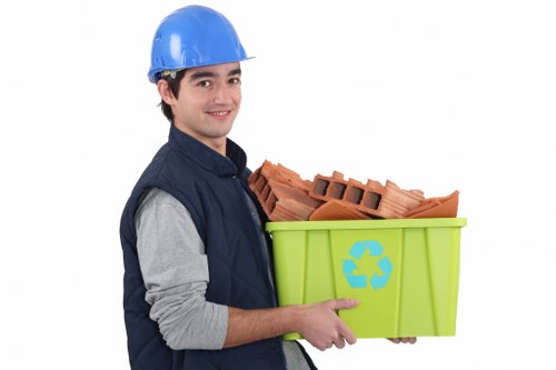 Various types of construction waste materials